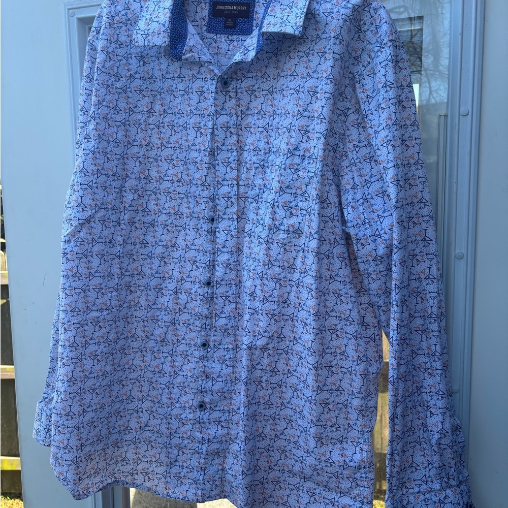 Johnston & Murphy Martini Glass Patteren XL shirt